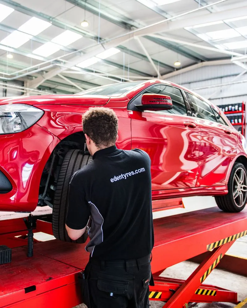 MOT Testing vehicle on ramp