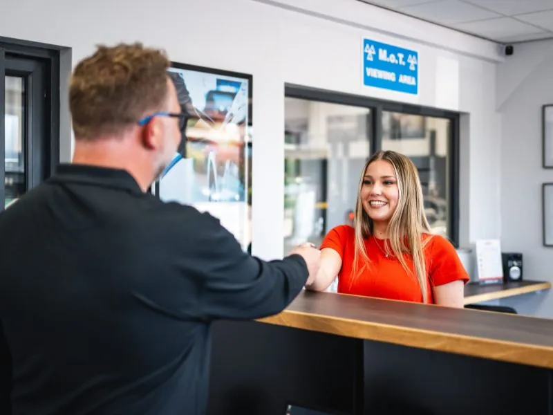 Customer receives keys after MOT test